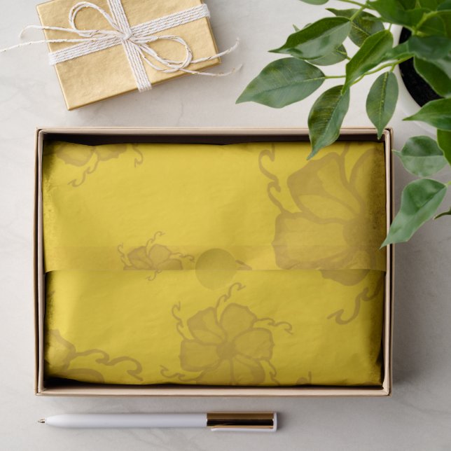 De Seda Papel Monocromático FTF em Amarelo (Presente)