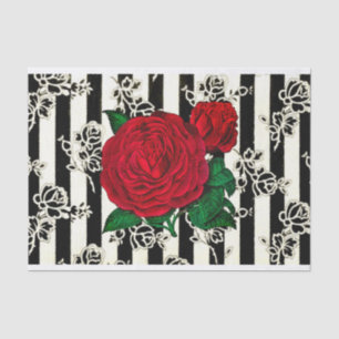De Seda Papel no Tecido da Rosa vermelha da Vintage