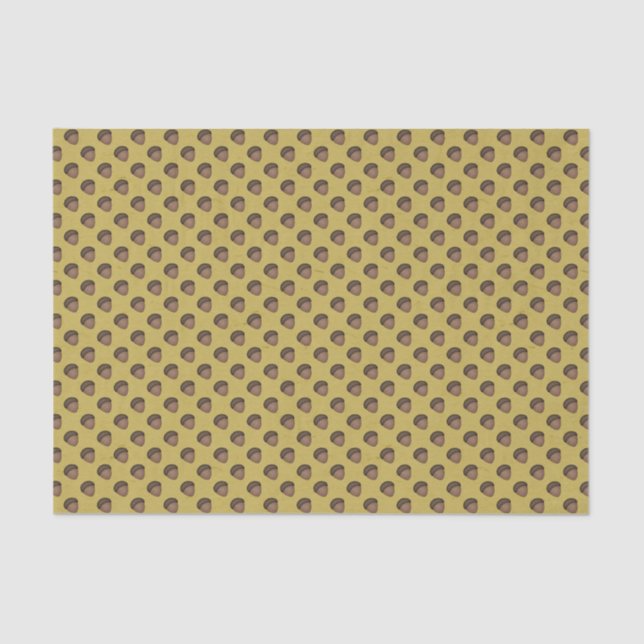 De Seda Papel Padrão Acorn Amarelo (Frente )