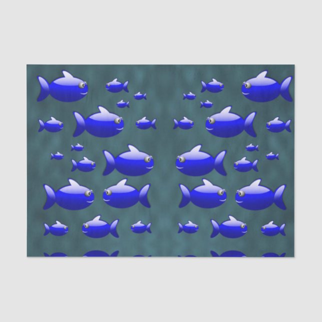 De Seda Papel para tecidos decorativos Peixes (Frente )