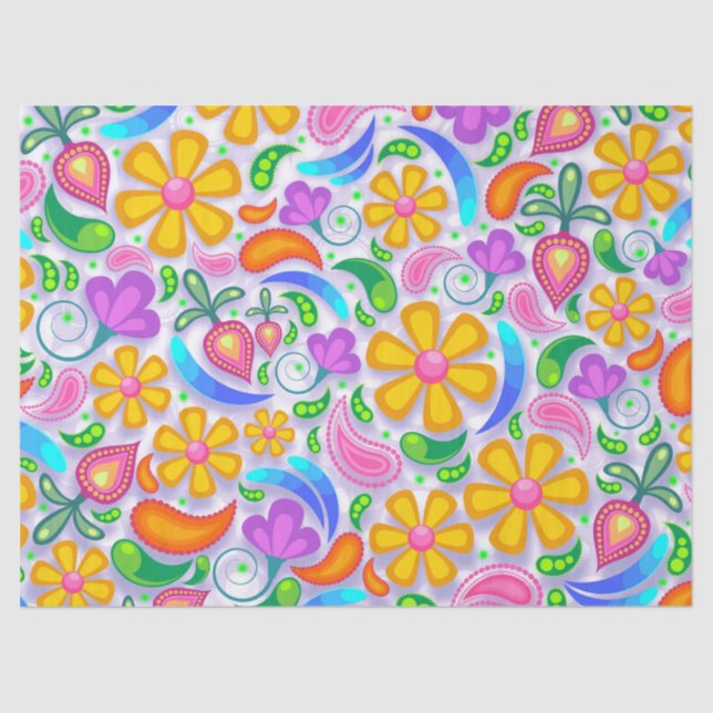 De Seda papel para tecidos florais leves (Frente )