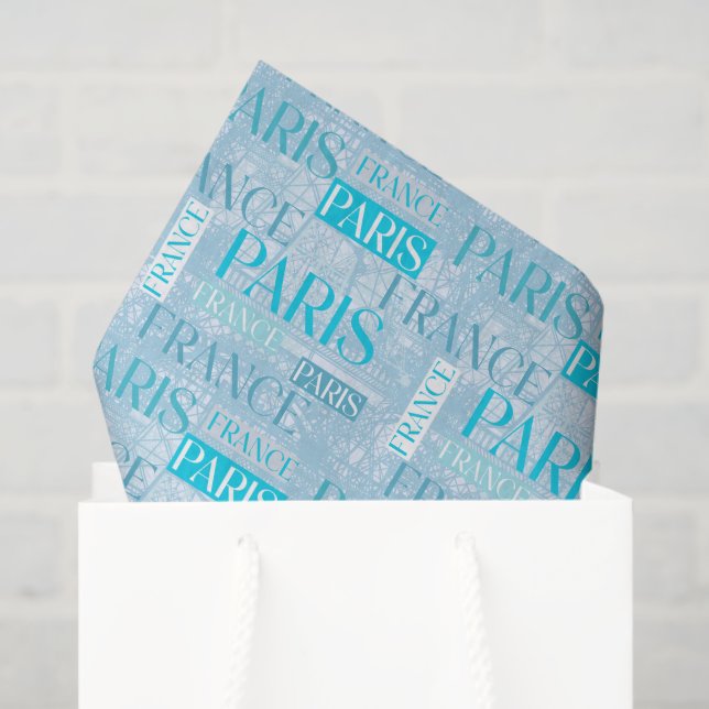 De Seda Papel Paris Decoupage Azul (Sacola de presentes)