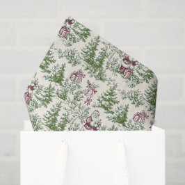 De Seda Papel Santa do Natal Vermelho e Verde