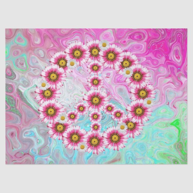 De Seda Papel tecelular das flores da paz (Frente )