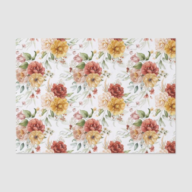 De Seda Papel Tecido (3) Pequeno Padrão Vermelho e Dourado (Frente )