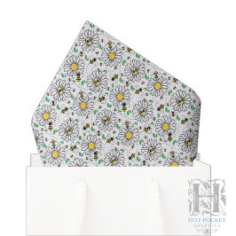De Seda Papel Tecido Abelhas e Margaridas