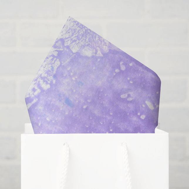 De Seda Papel Tecido Abstrato Lavanda Branco e Azul (Sacola de presentes)