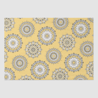 De Seda Papel Tecido Amarelo Mandalas