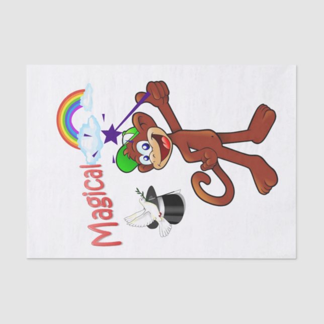 De Seda Papel Tecido Arco-Íris Macaco Magro (Frente )