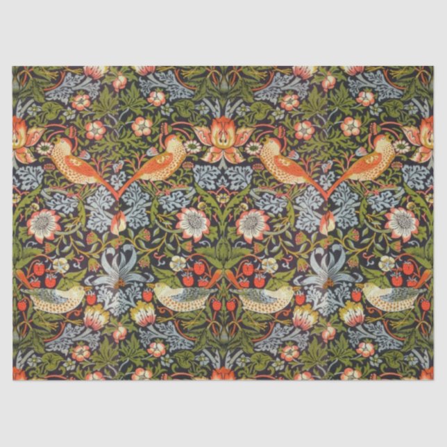 De Seda Papel Tecido - Art Nouveau Strawberry Picker (Frente )