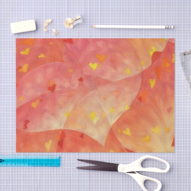 De Seda Papel Tecido Arte Corações Amor (Arte )