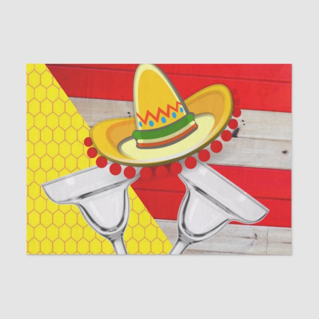 De Seda Papel Tecido Bebidas Mexicanas (Frente )