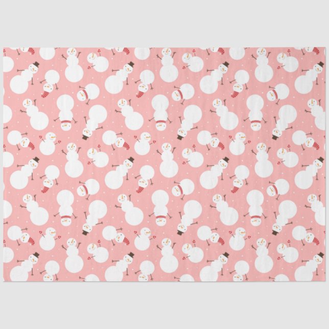 De Seda Papel Tecido Bonito Snowmen (Frente )