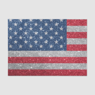 De Seda Papel Tecido Brilhante com Bandeira Americana Patr