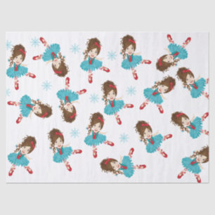 De Seda Papel Tecido Brunette Ballerina