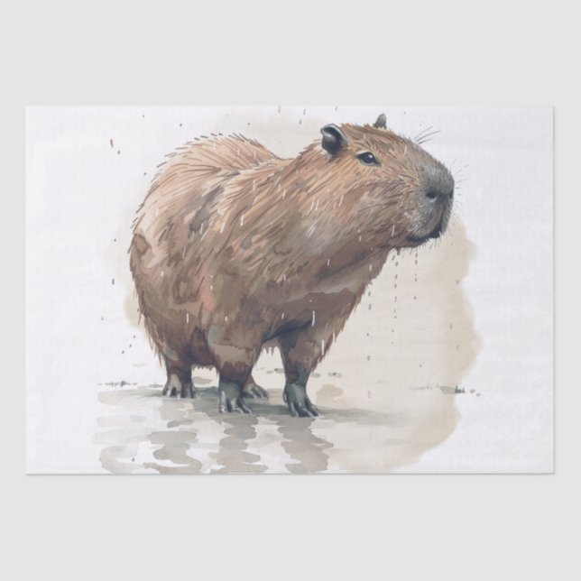 De Seda Papel Tecido Capybara (Frente )