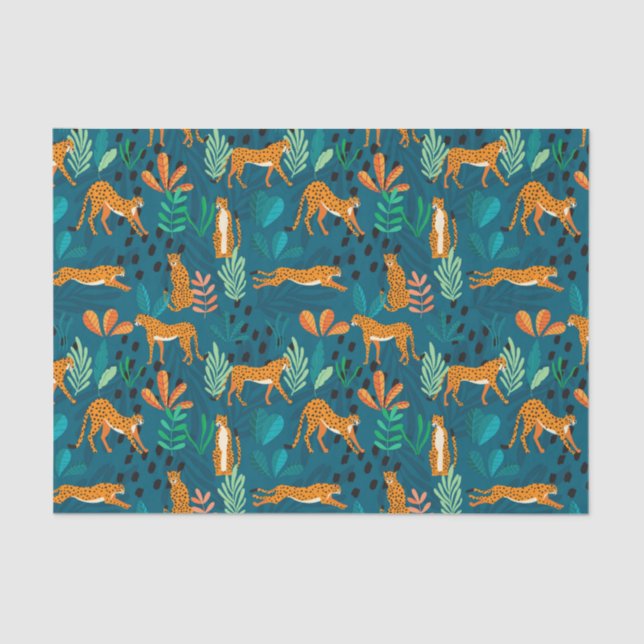 De Seda Papel Tecido Cheetah (Frente )