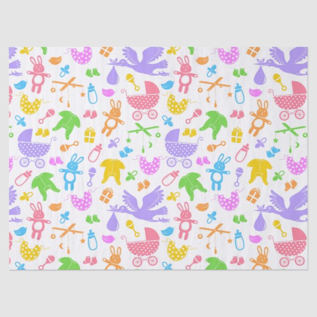 De Seda Papel Tecido Colorido Pastel para Bebê (Frente )