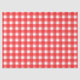 De Seda Papel Tecido com Estampa Xadrez Vermelho e Branco
