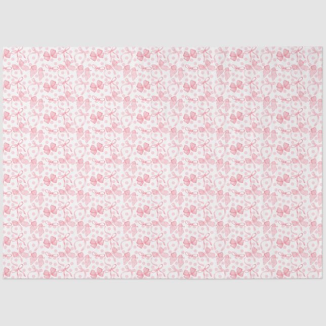 De Seda Papel Tecido com Laços e Pontos Rosa (Frente )