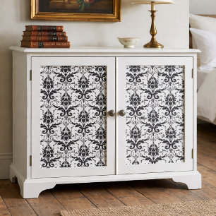 De Seda Papel Tecido com Padrão Floral Damasco Preto e Bra