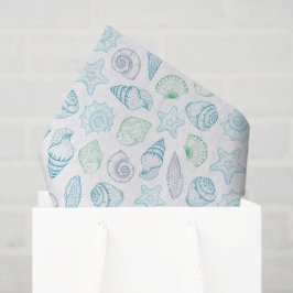 De Seda Papel Tecido Conchas, Decoupage Praia Costeira