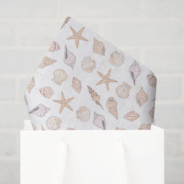 De Seda Papel Tecido Conchas, Decoupage Praia Costeira
