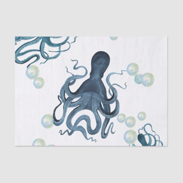 De Seda Papel Tecido da Família Octopus (Frente )