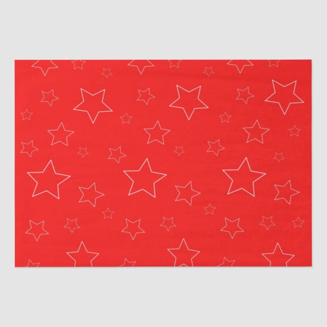 De Seda Papel Tecido das Estrelas Vermelhas (Frente )
