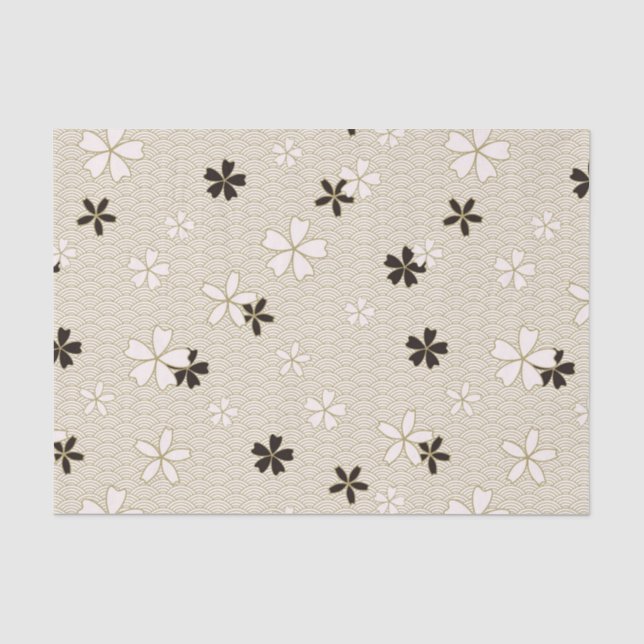 De Seda Papel Tecido das Flores Japonesas (Frente )