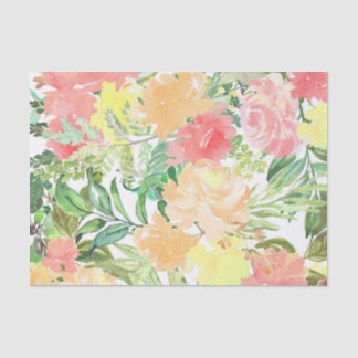 De Seda Papel Tecido das Flores Laranja - Floral Vibrante