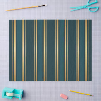 De Seda Papel Tecido Decorativo Luxo Listra Azul Verde Dou