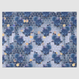 De Seda Papel Tecido Design 17 da Série Blue Bee
