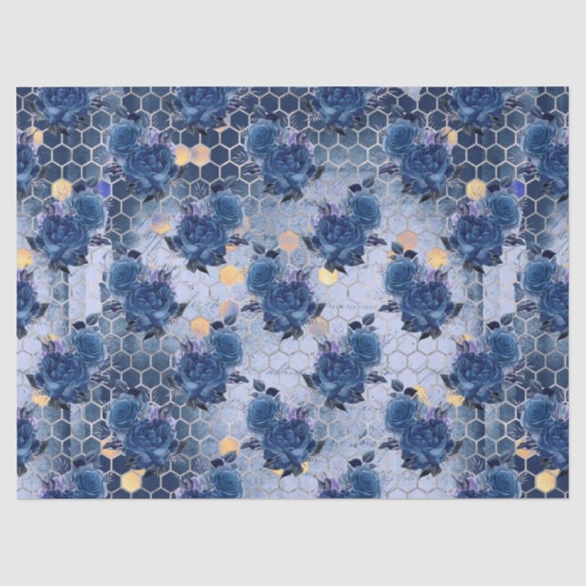 De Seda Papel Tecido Design 17 da Série Blue Bee (Frente )