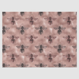 De Seda Papel Tecido Design 9 Série Rose Gold Bee