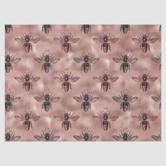 De Seda Papel Tecido Design 9 Série Rose Gold Bee (Frente )