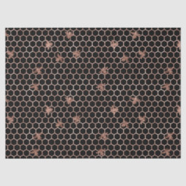 De Seda Papel Tecido Design Série Abelha Dourada Rosa