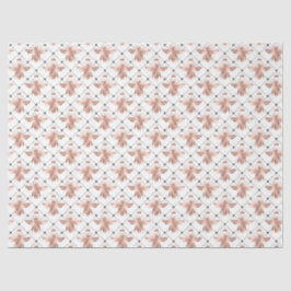 De Seda Papel Tecido Design Série Abelha Dourada Rosa 4