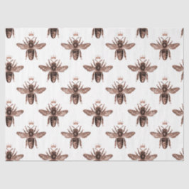 De Seda Papel Tecido Design Série Abelha Dourada Rosa 6