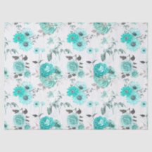Papel Tecido Design Série Floral Turquesa 9