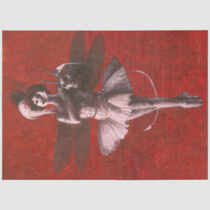 De Seda Papel Tecido Devilish Pixie Dançante