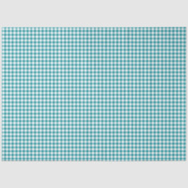 De Seda Papel Tecido do Padrão Teal & White Gingham