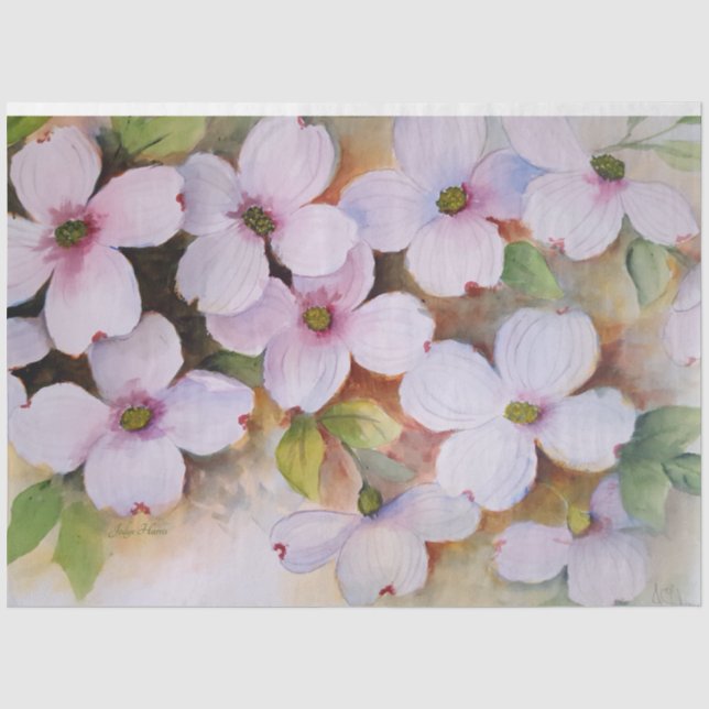 De Seda Papel Tecido Dogwood II (Frente )