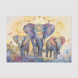 De Seda Papel Tecido Elefante