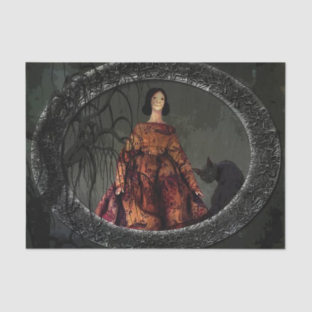 De Seda Papel Tecido Feliz Halloween (Frente )