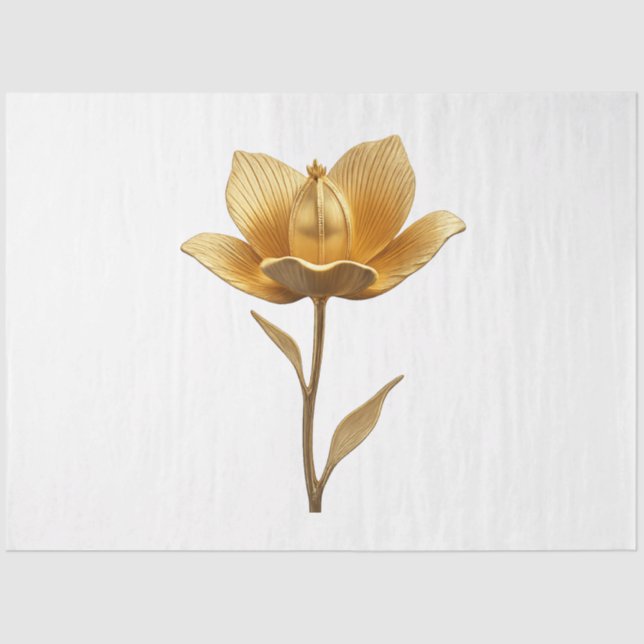 De Seda Papel Tecido Flor Dourada (Frente )