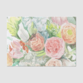 De Seda Papel Tecido Floral Aquarela Pastel