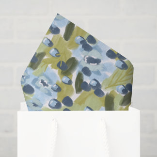 De Seda Papel Tecido Floral Azul