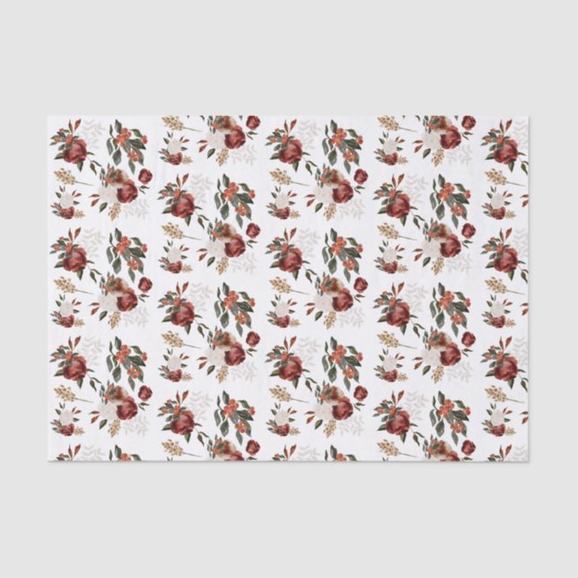 De Seda Papel Tecido Floral e Botânico  (Frente )