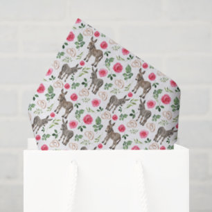 De Seda Papel Tecido Floral Rosa Burro Rústico